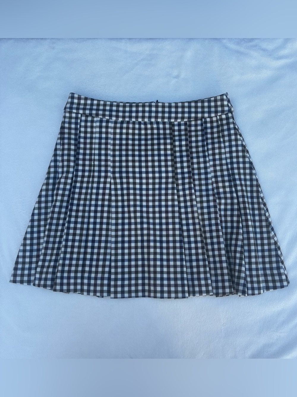 MNG Gingham Pleated Mini Skirt Checkered Preppy Academia Schoolgirl Coquette S